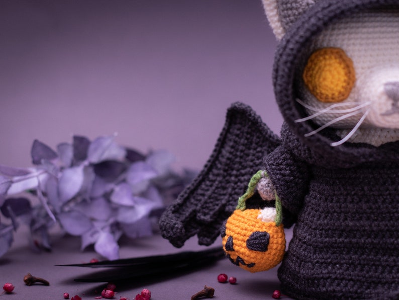 Crochet Pattern: Grim Reaper Cat Halloween Amigurumi Pattern by LyraLuneDesigns US terms PDF image 5