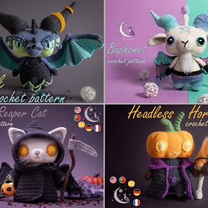 Häkelanleitungen-Bundle: 6 Amigurumi-Musterpaket Deine Wahl US-Begriffe PDF von Lyra Lune Bild 6