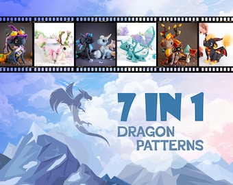 Dragon Amigurumi Crochet 7 Patterns Bundle US AGB PDF