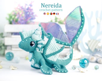 Crochet Pattern: Nereida the Water Dragon Amigurumi Pattern by LyraLuneDesigns • US terms PDF