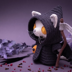 Crochet Pattern: Grim Reaper Cat Halloween Amigurumi Pattern by LyraLuneDesigns US terms PDF image 7