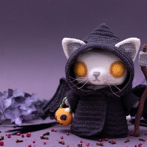 Crochet Pattern: Grim Reaper Cat Halloween Amigurumi Pattern by LyraLuneDesigns US terms PDF image 8