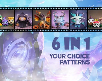 Custom Choice Amigurumi Crochet 6 Patterns Bundle US Terms PDF