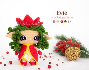 Patron au crochet : Evie l'elfe Patron Amigurumi par LyraLuneDesigns • PDF termes américains