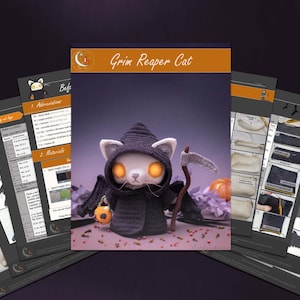 Crochet Pattern: Grim Reaper Cat Halloween Amigurumi Pattern by LyraLuneDesigns US terms PDF image 2