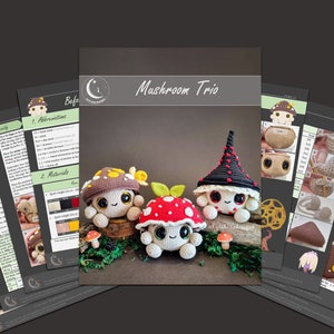 Crochet Pattern: Mushroom Trio II Amigurumi Pattern US terms PDF image 2