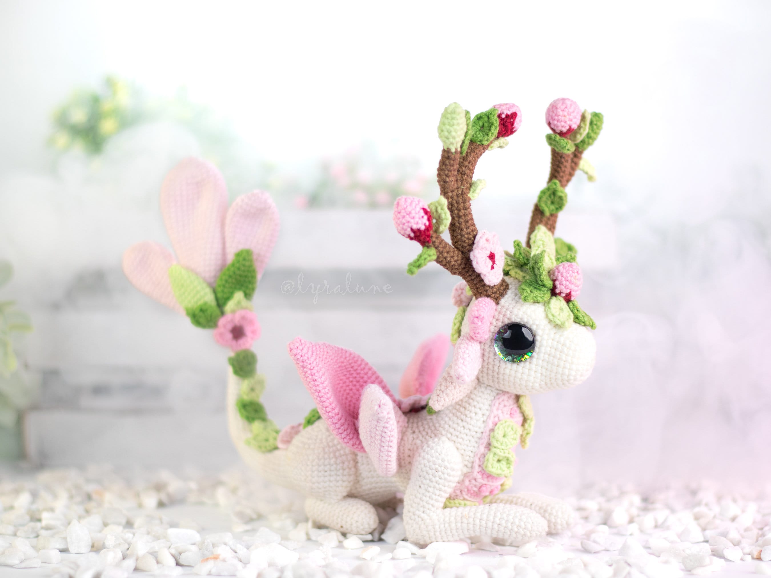 Zephyr the Cherry Blossom Dragon Amigurumi Crochet Pattern US