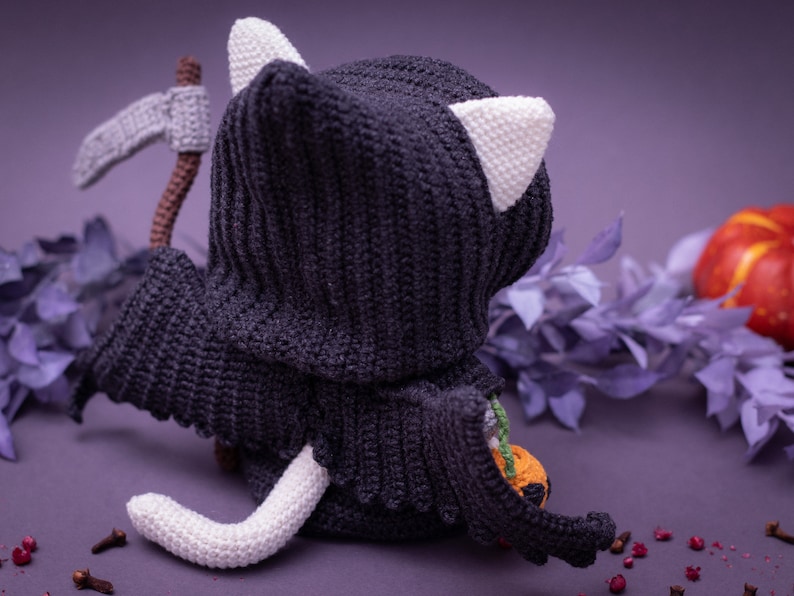 Crochet Pattern: Grim Reaper Cat Halloween Amigurumi Pattern by LyraLuneDesigns US terms PDF image 9