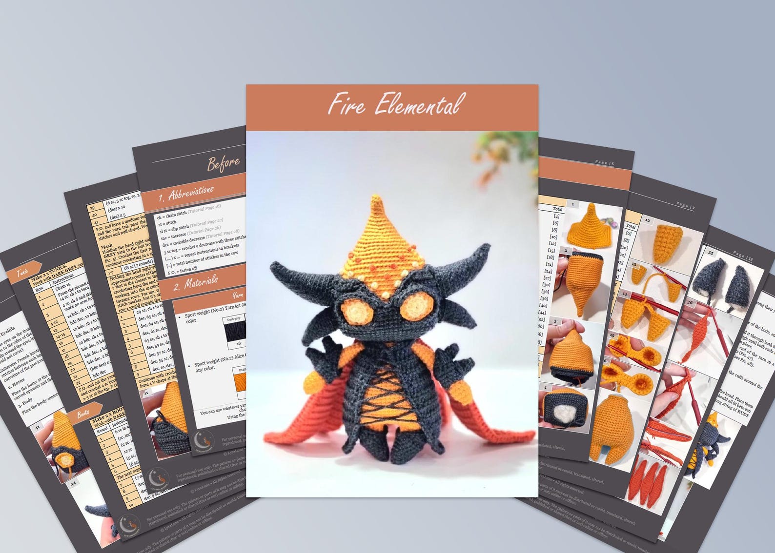 Fire Elemental Amigurumi Crochet Pattern US Terms PDF - Etsy