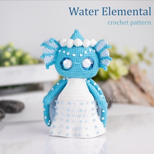 Water Elemental Amigurumi Crochet Pattern • US terms PDF