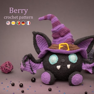 Häkelanleitung: Berry the Bat Halloween Amigurumi Häkelanleitung • PDF