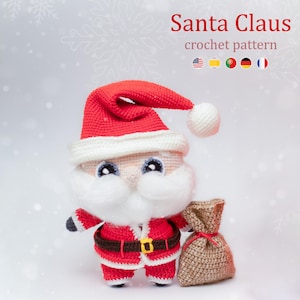 Crochet Pattern: Santa Claus Christmas Amigurumi Pattern by LyraLuneDesigns • US terms PDF