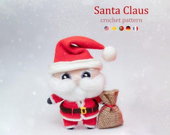 Santa Claus Amigurumi Christmas Crochet Pattern US Terms PDF