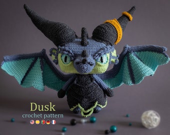 Crochet Pattern: Dusk the Dragon Amigurumi Pattern • PDF English US by Lyra Lune