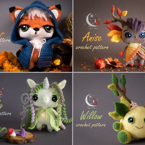 Häkelanleitungen-Bundle: 6 Amigurumi-Musterpaket Deine Wahl US-Begriffe PDF von Lyra Lune Bild 7