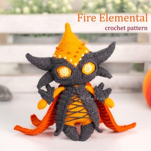 Fire Elemental Amigurumi Crochet Pattern • US terms PDF