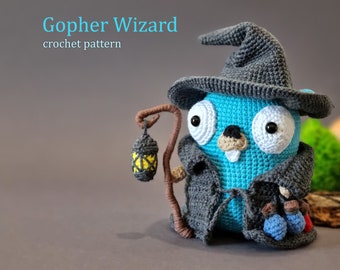 Crochet Pattern: GO Gopher Wizard Amigurumi Pattern • PDF English US by Lyra Lune