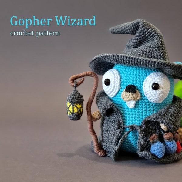 Crochet Pattern: GO Gopher Wizard Amigurumi Pattern • PDF English US by Lyra Lune
