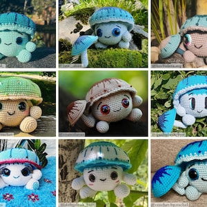 Patrón de Ganchillo: Trío de Hongos III Patrón Amigurumi Términos de EE. UU. PDF imagen 8