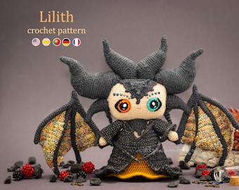 Crochet Pattern: Lilith the Demon Amigurumi Pattern by LyraLuneDesigns • US terms PDF