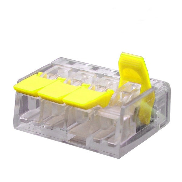 100 Stück 2/3/4/5 Way - Drahtverbinder Mini-Schnellklemmenblock Universal-Kompakt-Drahtteiler-Transparent-Shell-Plug-in-Drahtklemme