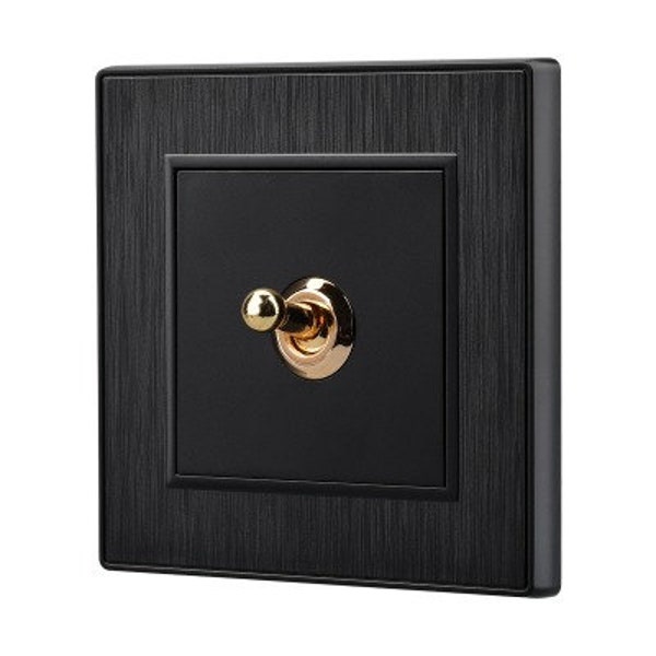 Black toggle switch for home or office lighting