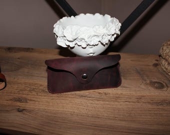 Handmade Leather Glasses Case-Genuine leather