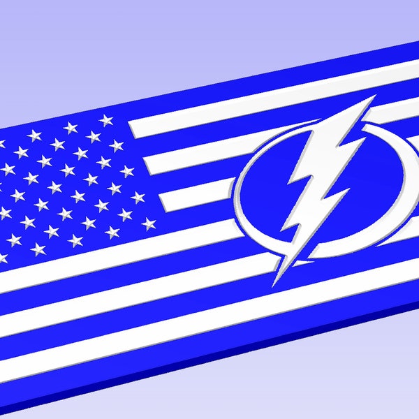 Tampa Lightning United States Flag Vector - Vcarve File w/ Toolpaths, SVG, PDF, Ai, DXF