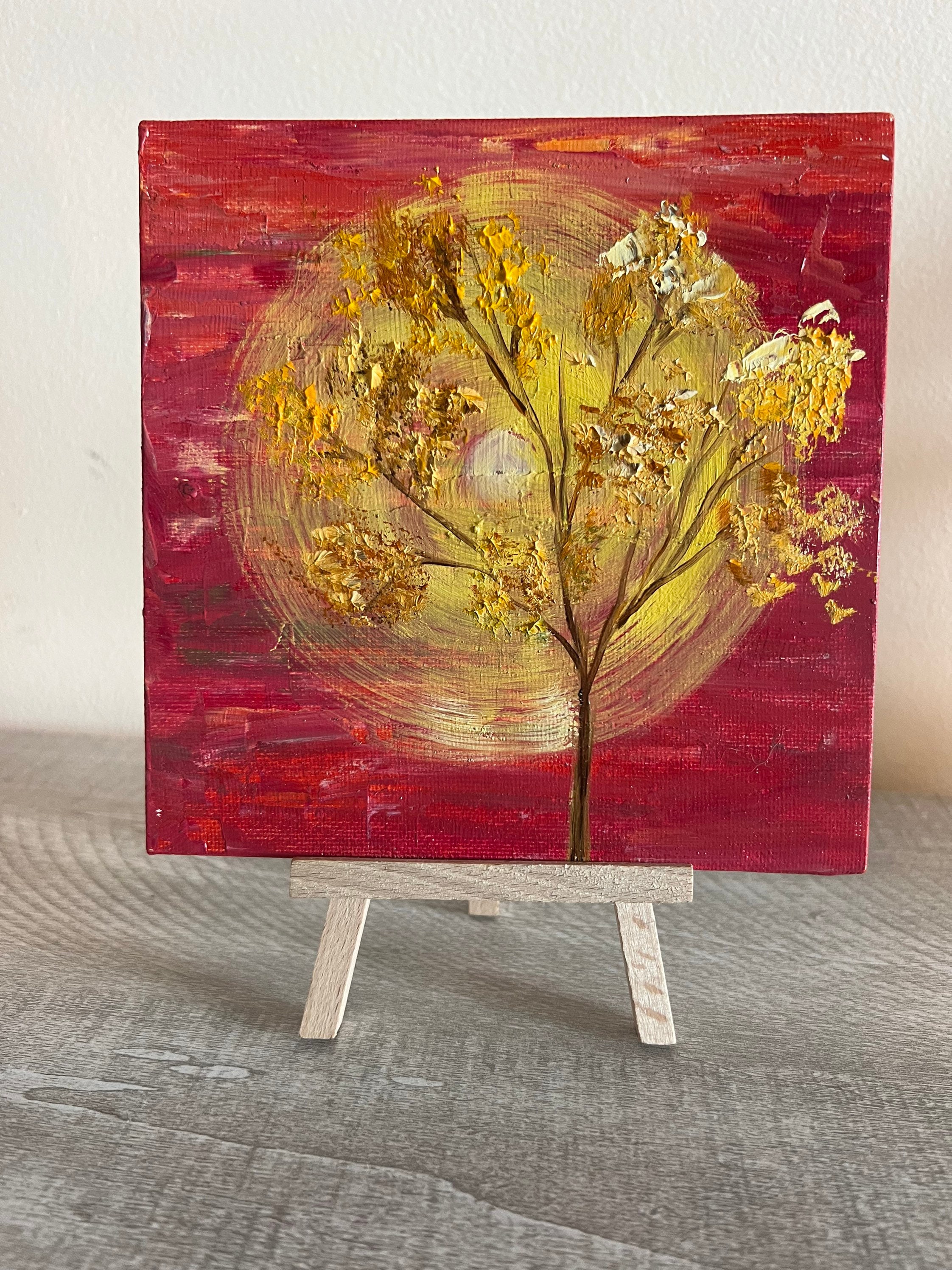 Mini Original Art Mini Oil Painting Small Art Landscape Painting 6 by 6