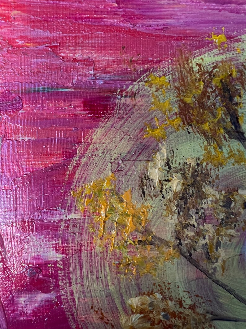 Mini Original Art Mini Oil Painting Small Art Landscape Painting 6 by 6