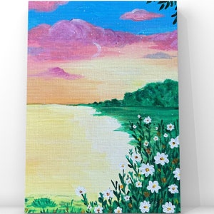 Original Acrylic Landscape Painting in the Canvas Board Original Art Spring Landscape 8 by 10 inches