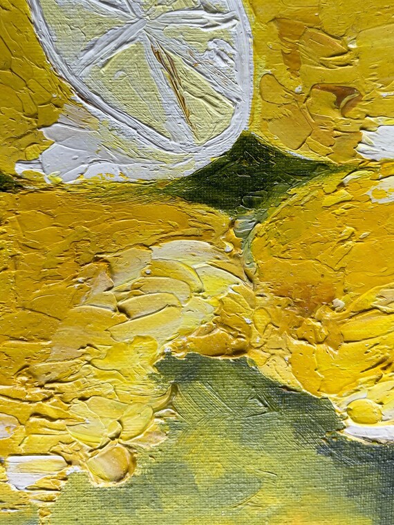 オリジナルレモン絵画 レモンアート油絵 llレモン壁アート 静物画