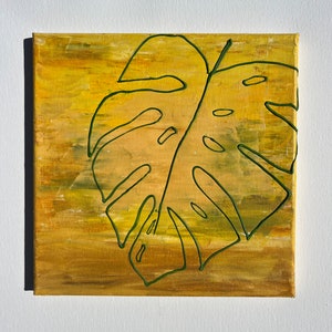 Fall Original Oil Painting Autumn Leaves on Canvas 10 by 10 inches Wall Art