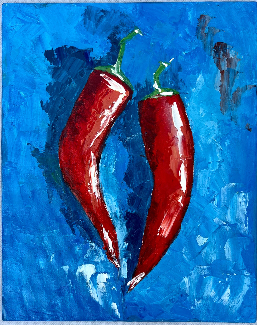 Pepper Painting for Kitchen Vegetable Oil Painting Modern Small Art