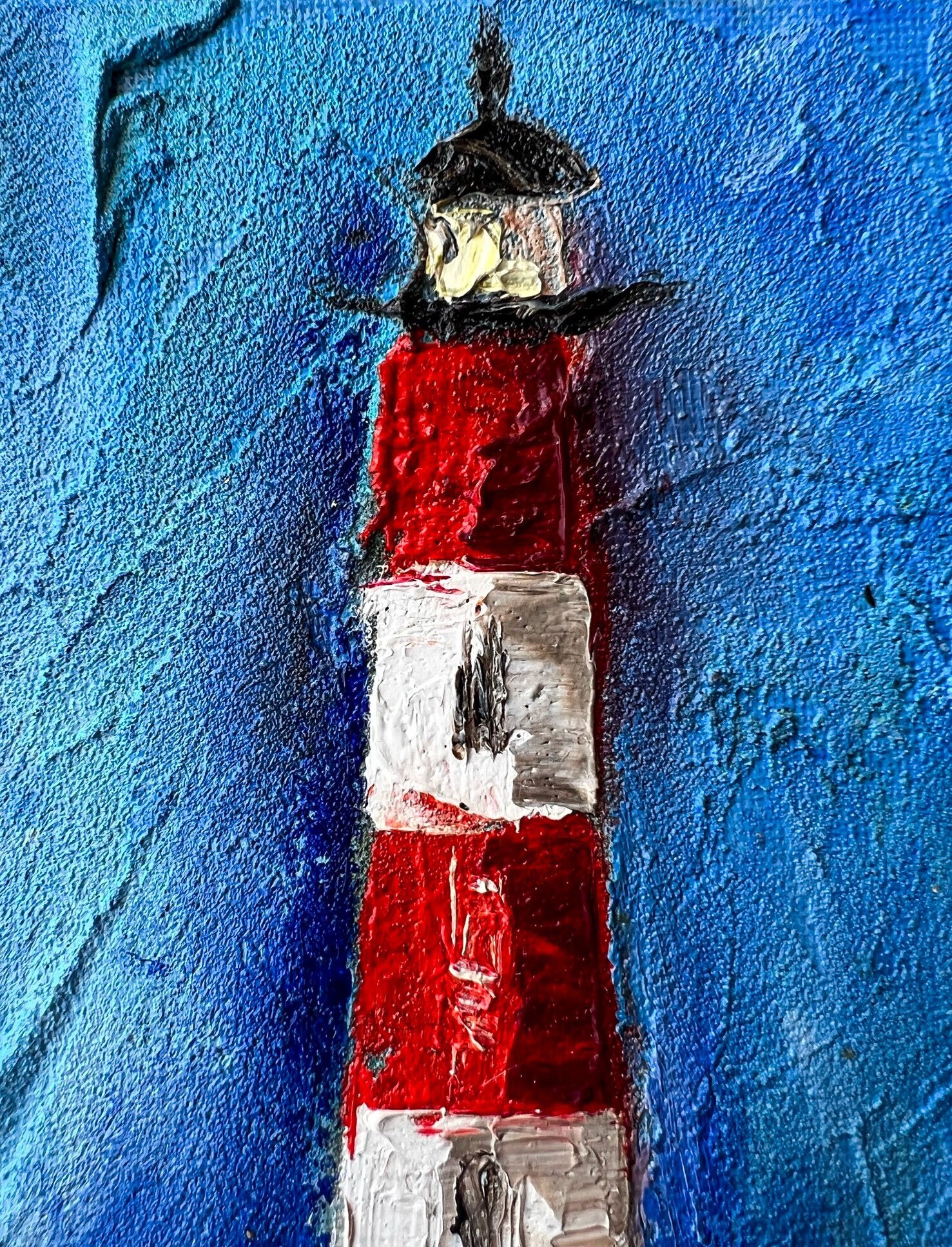 Coastal Lighthouse Wall Art Seascape Original Art Lighthouse Canvas