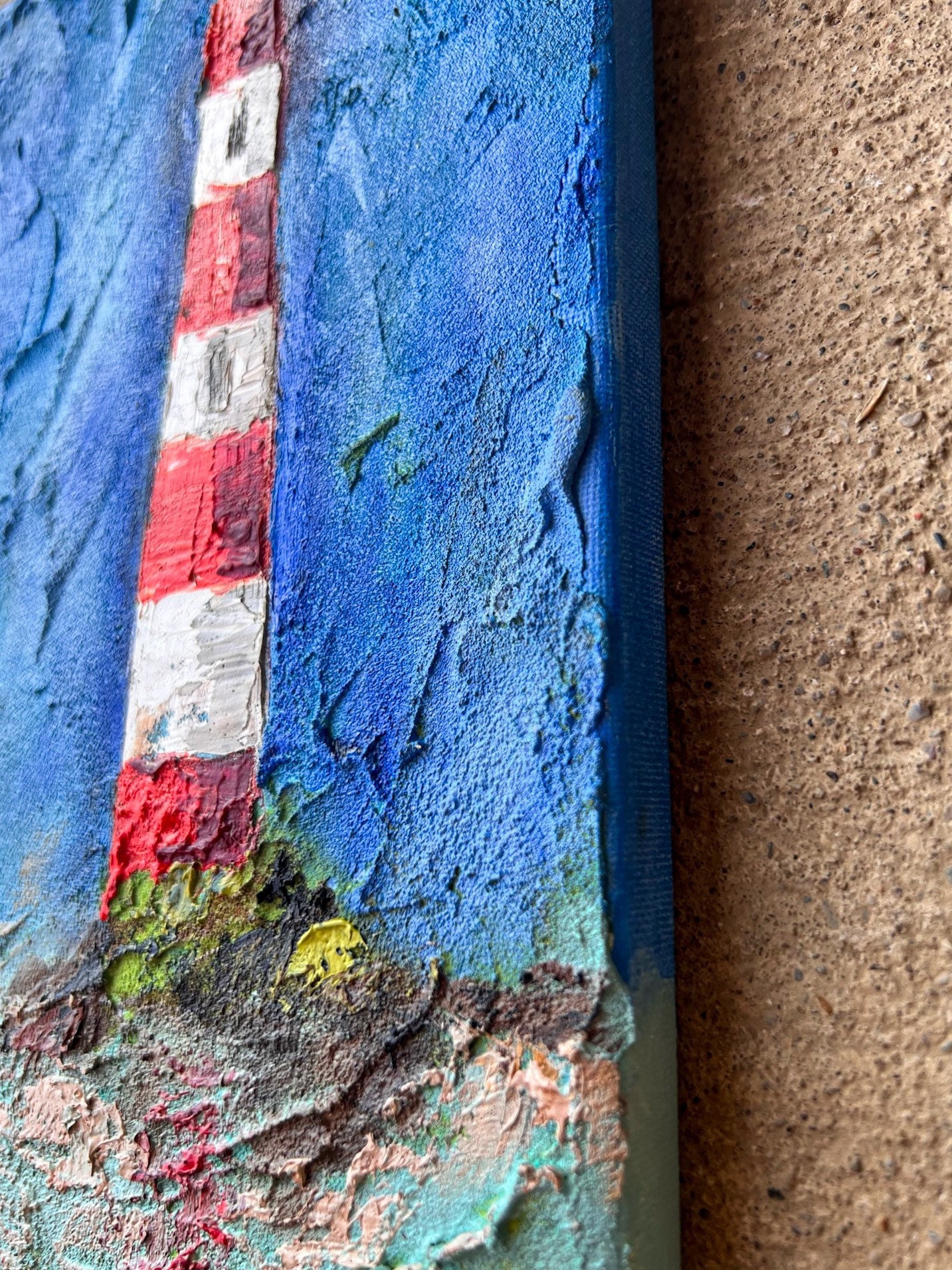 Coastal Lighthouse Wall Art Seascape Original Art Lighthouse Canvas