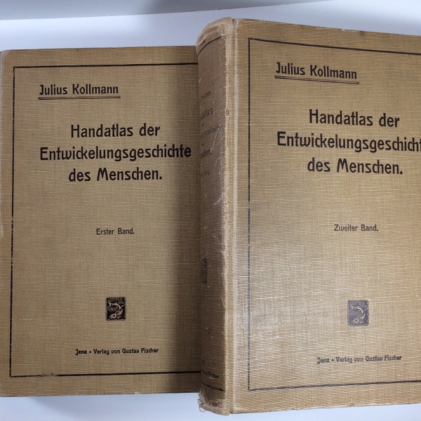 German Medical Books, Handatlas der Entwicklungsgeschichte 1 & 2, Good, Early 20th Cent. Illustrated Books