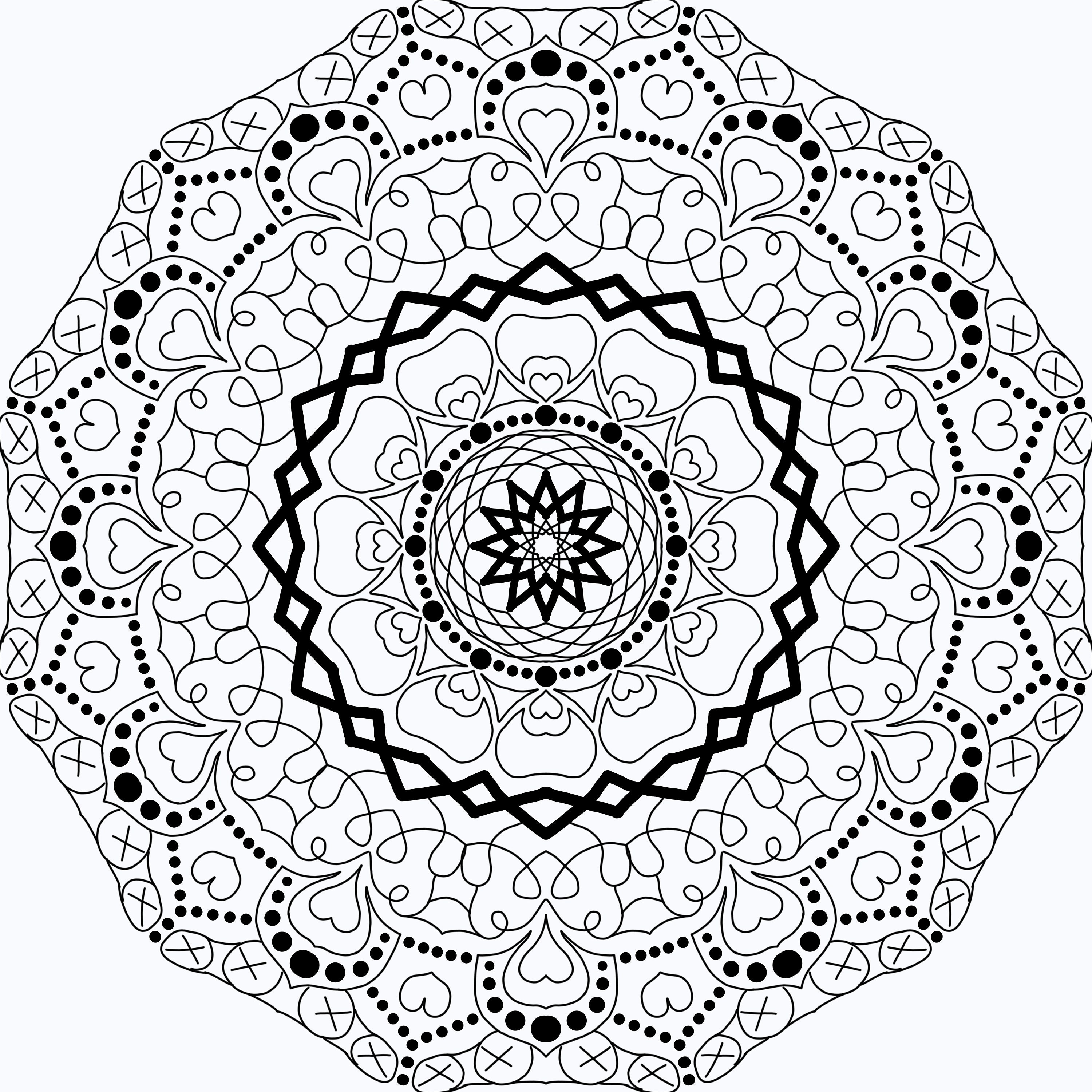 Printable Colouring Pages Mandala Art - Etsy