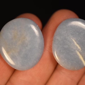 2 ANGELITE Flat Stones 2-3cm 13.3g Natural Stone
