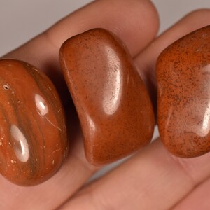 3 RED JASPER Tumbled Stones 3cm 44.5g Genuine Stones Natural Healing Crystals