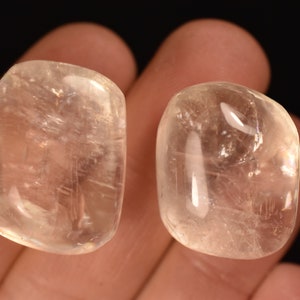 2 YELLOW CALCITE Tumbled Stones 2-3cm 30.2g Natural Polished Specimen Healing Crystals Jewellery Making