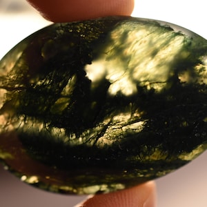 MOSS AGATE Thumb Stone 5cm 24.2g Palm Stone Natural