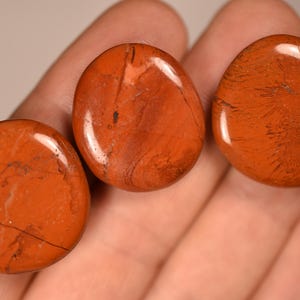 3 RED JASPER Flat Stones 2.5cm 20.5g Natural Stone
