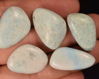 5 BLUE ARAGONITE Tumbled Stones 1-3cm 31.4g Genuine Stones Natural Healing Crystals