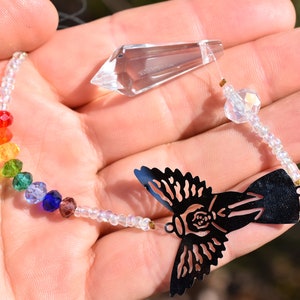 ANGEL Suncatcher 19cm 10g Rainbow Beads Australian Made Sun Catcher