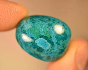 Chrysokolla-Howlith-Trommelstein, 2,9 cm, 19,3 g, Heilkristall