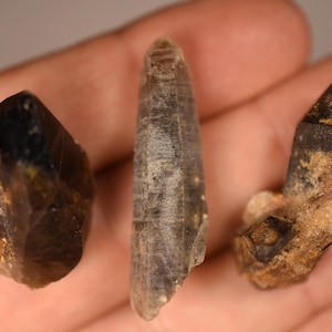 3 AUSTRALIAN SMOKEY QUARTZ Crystals 2-4cm 19g Natural Rough Specimens