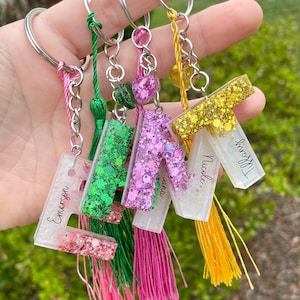 Glitter Initial Keychain | Letter Keychain | Monogram | Personalized Keychain | Customizable KeyChain | Bridesmaid Gift| Custom Keychain
