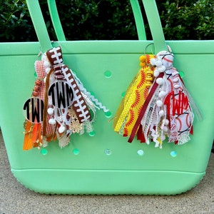Personalized Bag Tassel Keychain | Bogg Bag Tassel | Beach Tote Charm | Personalized Bag Charm | Bag Tag | Bogg Bag Accessories | Sports Mom