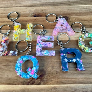 Cute Resin Keychain | Initial Keychain | Letter Keychain | Personalized Keychain | Colorful KeyChain | Christmas Gift | Stocking Stuffer